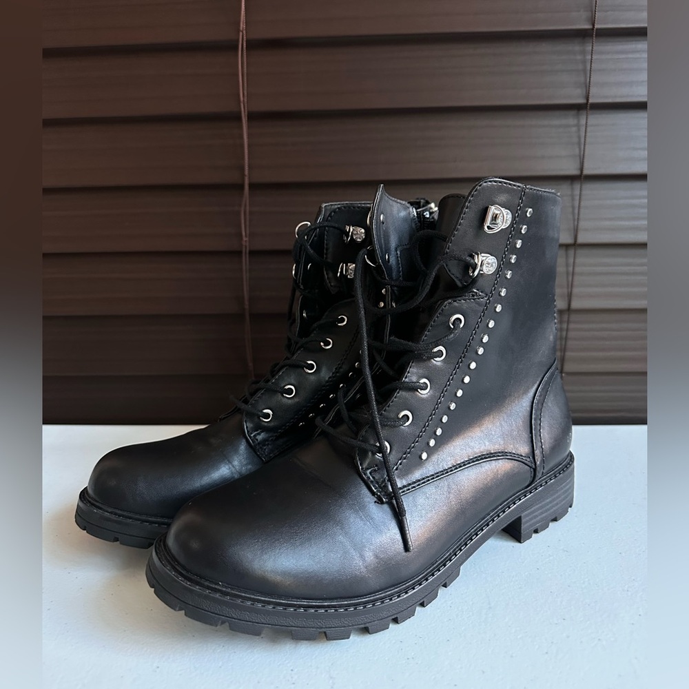 MIA Black Combat Boots High-Top Size 6M